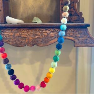 Vintage felted Pom Pom garland